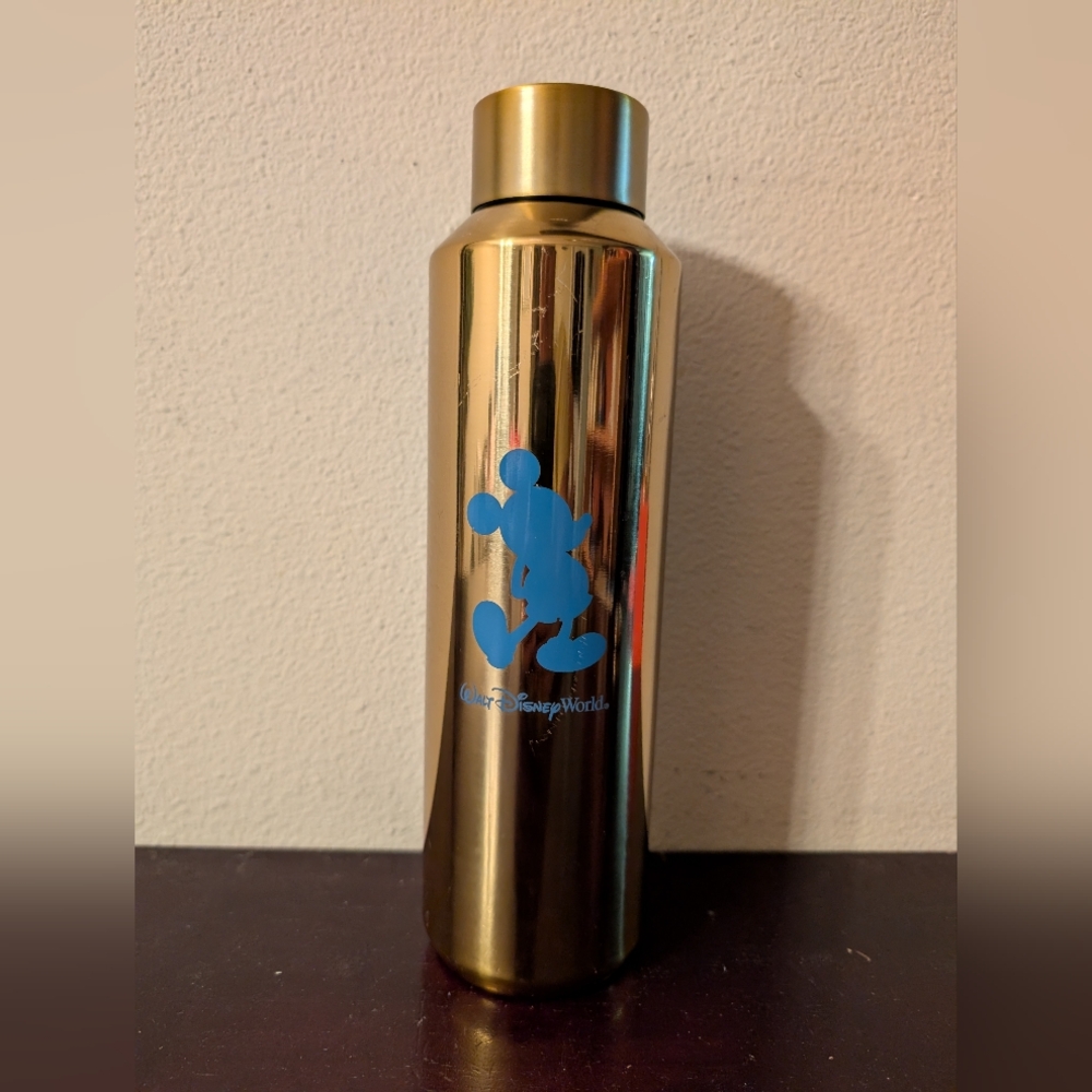 Walt Disney World 50th Anniversary Mickey x Starbucks Gold Metal Bottle Tumbler